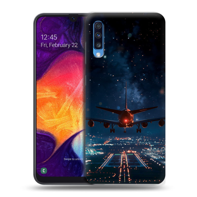 Силиконовый противоударный чехол на Samsung Galaxy A70 с принтом самолет Силиконовый противоударный чехол на Samsung Galaxy A70 с принтом самолет