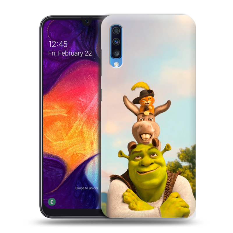 Силиконовый противоударный чехол на Samsung Galaxy A70 с принтом Шрек Shrek Силиконовый противоударный чехол на Samsung Galaxy A70 с принтом Шрек Shrek