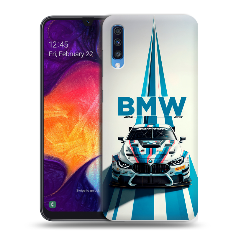 Силиконовый противоударный чехол на Samsung Galaxy A70 с принтом БМВ BMW Силиконовый противоударный чехол на Samsung Galaxy A70 с принтом БМВ BMW