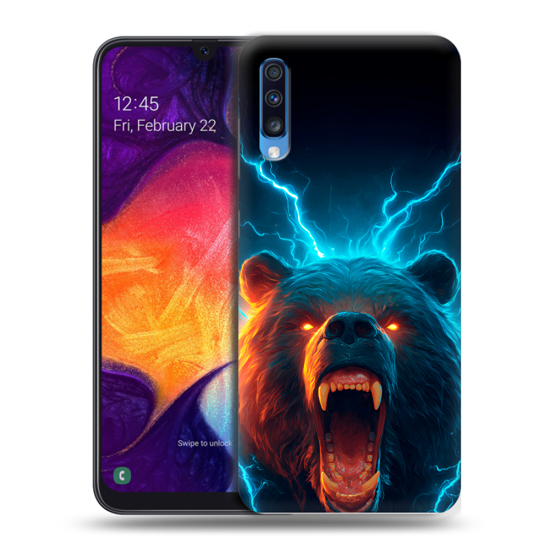 Силиконовый противоударный чехол на Samsung Galaxy A70 с принтом Медведь Силиконовый противоударный чехол на Samsung Galaxy A70 с принтом Медведь