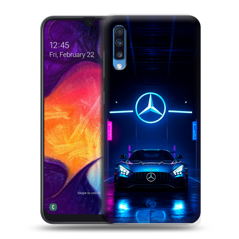 Силиконовый противоударный чехол на Samsung Galaxy A70 с принтом Mercedes Мерседес Силиконовый противоударный чехол на Samsung Galaxy A70 с принтом Mercedes Мерседес