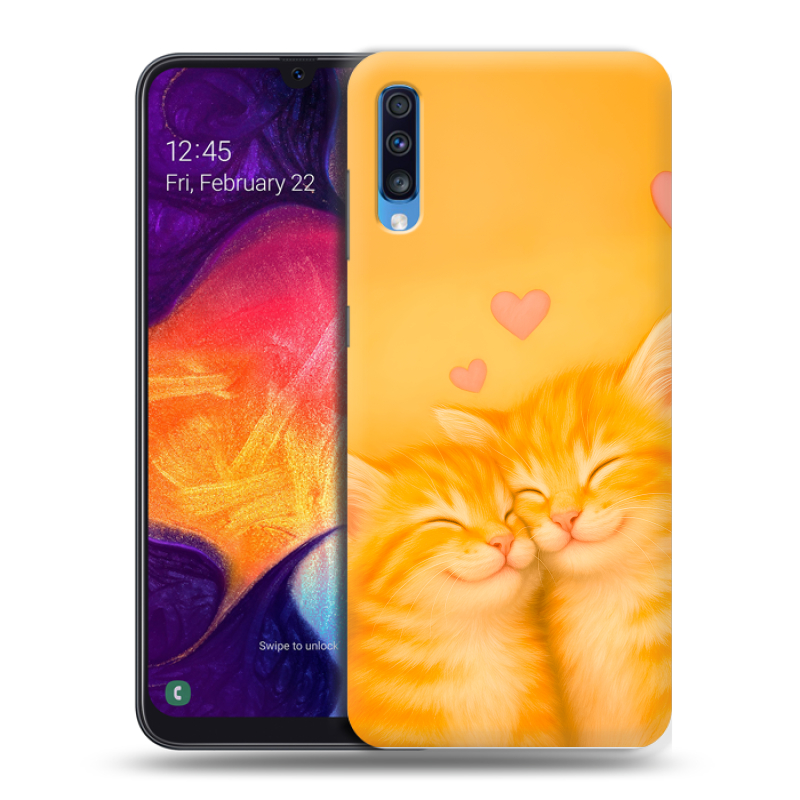 Силиконовый противоударный чехол на Samsung Galaxy A70 с принтом Милые котята Силиконовый противоударный чехол на Samsung Galaxy A70 с принтом Милые котята