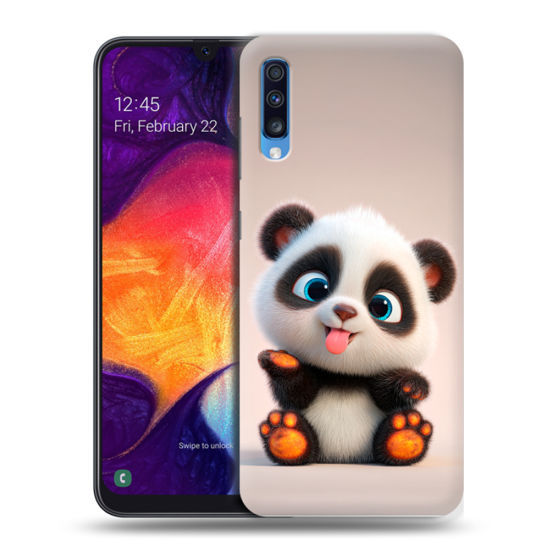 Силиконовый противоударный чехол на Samsung Galaxy A70 с принтом милая панда Силиконовый противоударный чехол на Samsung Galaxy A70 с принтом милая панда