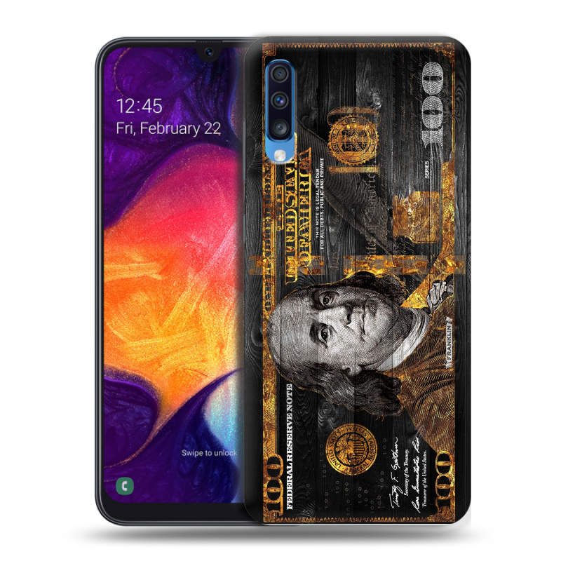 Силиконовый противоударный чехол на Samsung Galaxy A70 с принтом Доллар деньги Силиконовый противоударный чехол на Samsung Galaxy A70 с принтом Доллар деньги