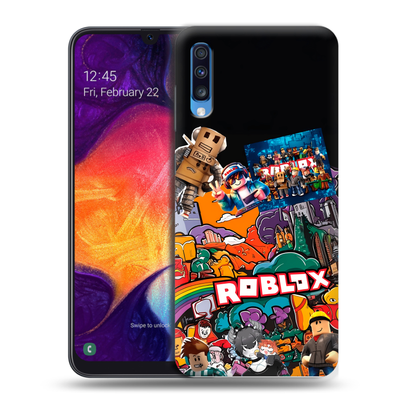 Силиконовый противоударный чехол на Samsung Galaxy A70 с принтом Roblox Роблокс Силиконовый противоударный чехол на Samsung Galaxy A70 с принтом Roblox Роблокс
