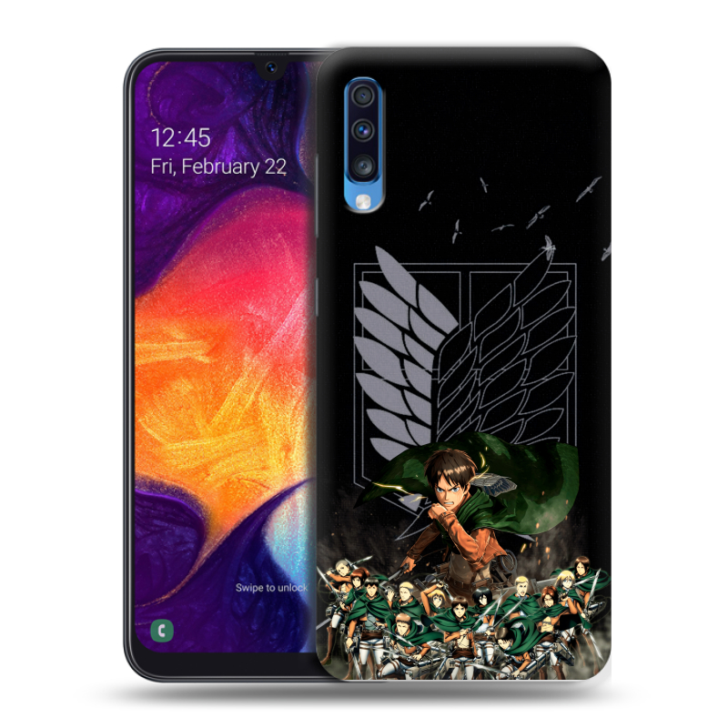 Силиконовый противоударный чехол на Samsung Galaxy A70 с принтом Атака титанов Силиконовый противоударный чехол на Samsung Galaxy A70 с принтом Атака титанов