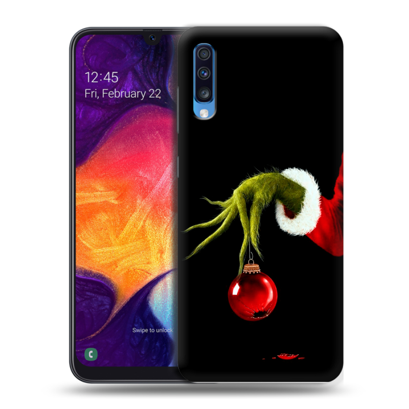 Силиконовый противоударный чехол на Samsung Galaxy A70 с принтом Новый год Гринч Силиконовый противоударный чехол на Samsung Galaxy A70 с принтом Новый год Гринч