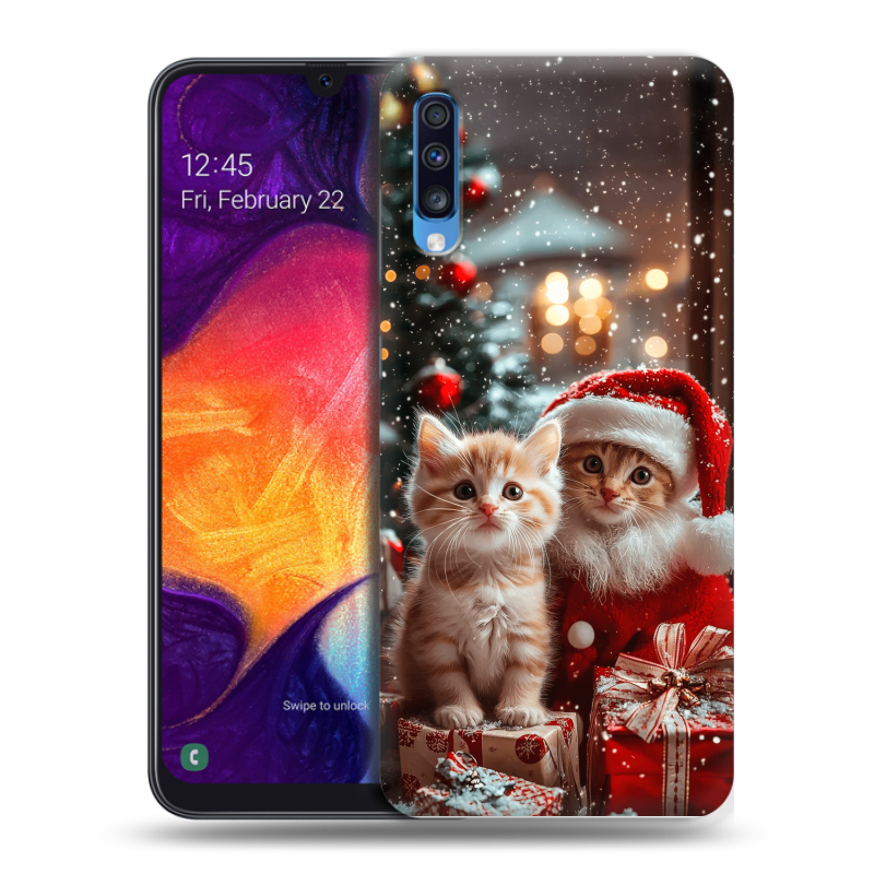 Силиконовый противоударный чехол на Samsung Galaxy A70 с принтом Новый год Силиконовый противоударный чехол на Samsung Galaxy A70 с принтом Новый год