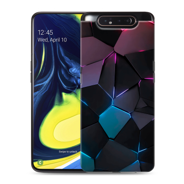 Силиконовый противоударный чехол на Samsung Galaxy A80 с принтом Геометрия неона Силиконовый противоударный чехол на Samsung Galaxy A80 с принтом Геометрия неона