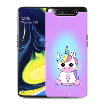 Силиконовый противоударный чехол на Samsung Galaxy A80 с принтом Единорог Силиконовый противоударный чехол на Samsung Galaxy A80 с принтом Единорог