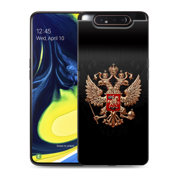 Силиконовый противоударный чехол на Samsung Galaxy A80 с принтом Герб России Силиконовый противоударный чехол на Samsung Galaxy A80 с принтом Герб России