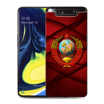 Силиконовый противоударный чехол на Samsung Galaxy A80 с принтом Герб СССР Силиконовый противоударный чехол на Samsung Galaxy A80 с принтом Герб СССР