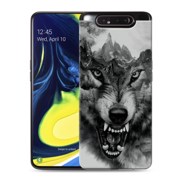 Силиконовый противоударный чехол на Samsung Galaxy A80 с принтом Волк Силиконовый противоударный чехол на Samsung Galaxy A80 с принтом Волк