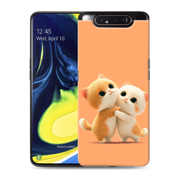 Силиконовый противоударный чехол на Samsung Galaxy A80 с принтом Милые котики Силиконовый противоударный чехол на Samsung Galaxy A80 с принтом Милые котики