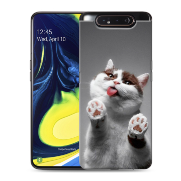 Силиконовый противоударный чехол на Samsung Galaxy A80 с принтом Коты Силиконовый противоударный чехол на Samsung Galaxy A80 с принтом Коты