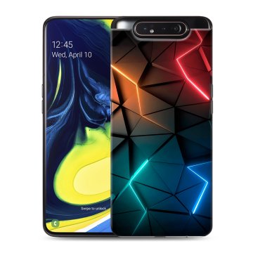 Силиконовый противоударный чехол на Samsung Galaxy A80 с принтом Абстракция неон Силиконовый противоударный чехол на Samsung Galaxy A80 с принтом Абстракция неон
