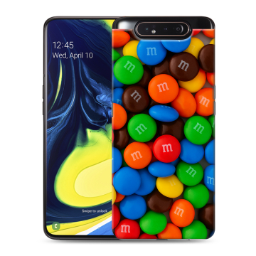 Силиконовый противоударный чехол на Samsung Galaxy A80 с принтом Конфеты Силиконовый противоударный чехол на Samsung Galaxy A80 с принтом Конфеты