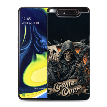 Силиконовый противоударный чехол на Samsung Galaxy A80 с принтом Скелет карты Силиконовый противоударный чехол на Samsung Galaxy A80 с принтом Скелет карты