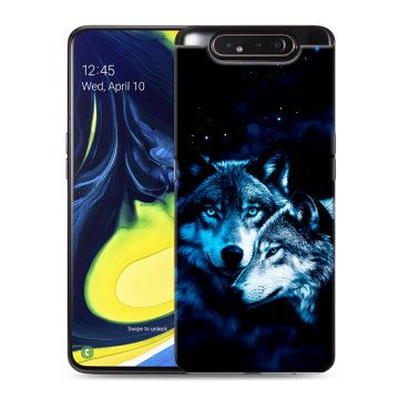 Силиконовый противоударный чехол на Samsung Galaxy A80 с принтом Волки Силиконовый противоударный чехол на Samsung Galaxy A80 с принтом Волки
