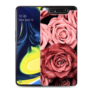 Силиконовый противоударный чехол на Samsung Galaxy A80 с принтом Цветы розы Силиконовый противоударный чехол на Samsung Galaxy A80 с принтом Цветы розы