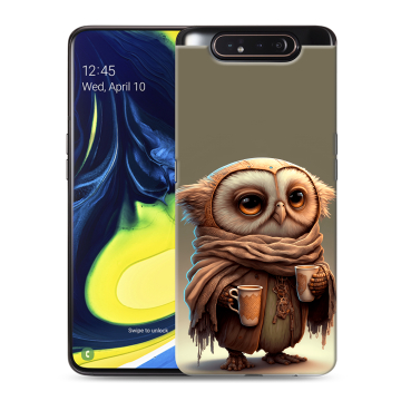 Силиконовый противоударный чехол на Samsung Galaxy A80 с принтом Сова Силиконовый противоударный чехол на Samsung Galaxy A80 с принтом Сова