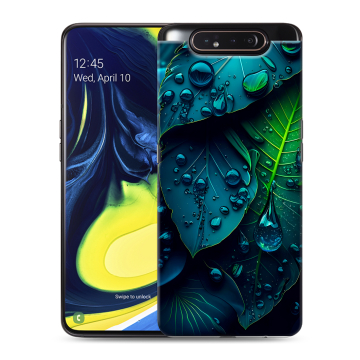 Силиконовый противоударный чехол на Samsung Galaxy A80 с принтом Листья Силиконовый противоударный чехол на Samsung Galaxy A80 с принтом Листья