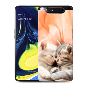 Силиконовый противоударный чехол на Samsung Galaxy A80 с принтом Котята Силиконовый противоударный чехол на Samsung Galaxy A80 с принтом Котята