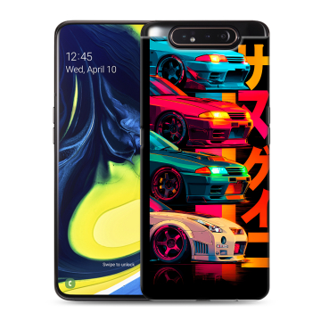 Силиконовый противоударный чехол на Samsung Galaxy A80 с принтом Гоночные машины Силиконовый противоударный чехол на Samsung Galaxy A80 с принтом Гоночные машины