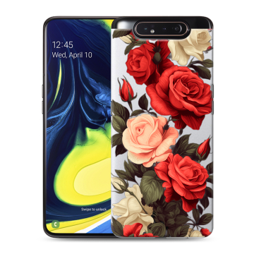 Силиконовый противоударный чехол на Samsung Galaxy A80 с принтом Розы Силиконовый противоударный чехол на Samsung Galaxy A80 с принтом Розы