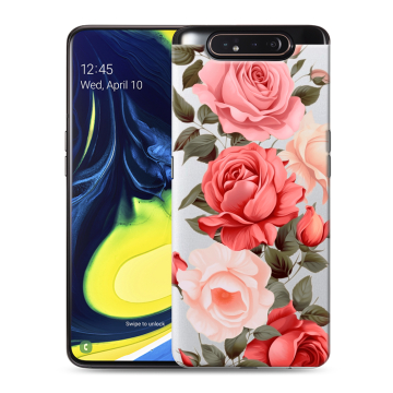 Силиконовый противоударный чехол на Samsung Galaxy A80 с принтом Розы