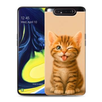Силиконовый противоударный чехол на Samsung Galaxy A80 с принтом котенок Силиконовый противоударный чехол на Samsung Galaxy A80 с принтом котенок