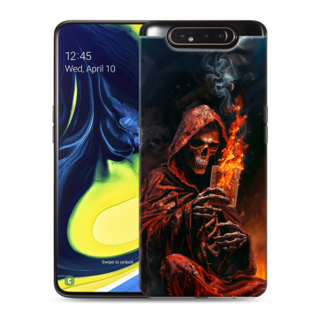 Силиконовый противоударный чехол на Samsung Galaxy A80 с принтом Скелет и карты Силиконовый противоударный чехол на Samsung Galaxy A80 с принтом Скелет и карты