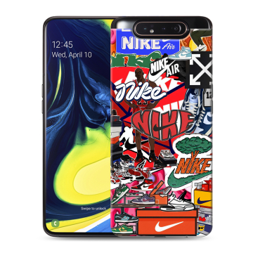 Силиконовый противоударный чехол на Samsung Galaxy A80 с принтом Найк Nike яркий Силиконовый противоударный чехол на Samsung Galaxy A80 с принтом Найк Nike яркий