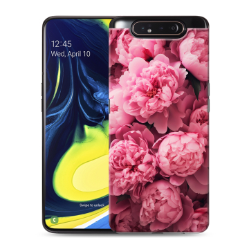 Силиконовый противоударный чехол на Samsung Galaxy A80 с принтом цветы пионы Силиконовый противоударный чехол на Samsung Galaxy A80 с принтом цветы пионы