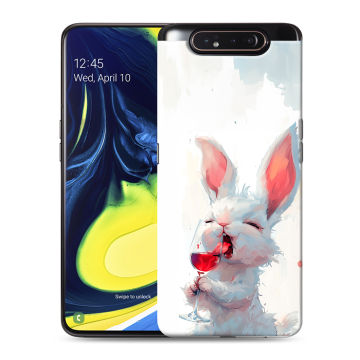 Силиконовый противоударный чехол на Samsung Galaxy A80 с принтом кролик зайчик Силиконовый противоударный чехол на Samsung Galaxy A80 с принтом кролик зайчик