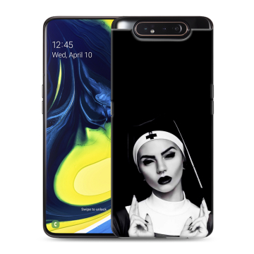 Силиконовый противоударный чехол на Samsung Galaxy A80 с принтом монашка
