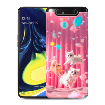 Силиконовый противоударный чехол на Samsung Galaxy A80 с принтом милые котики Силиконовый противоударный чехол на Samsung Galaxy A80 с принтом милые котики