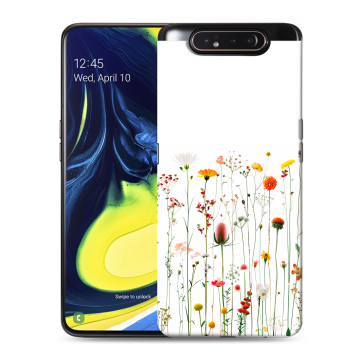 Силиконовый противоударный чехол на Samsung Galaxy A80 с принтом цветы Силиконовый противоударный чехол на Samsung Galaxy A80 с принтом цветы