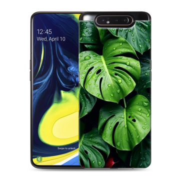 Силиконовый противоударный чехол на Samsung Galaxy A80 с принтом Листья
