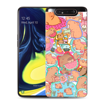 Силиконовый противоударный чехол на Samsung Galaxy A80 с принтом капибары Силиконовый противоударный чехол на Samsung Galaxy A80 с принтом капибары