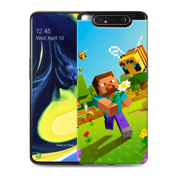 Силиконовый противоударный чехол на Samsung Galaxy A80 с принтом Майнкрафт Minecraft Силиконовый противоударный чехол на Samsung Galaxy A80 с принтом Майнкрафт Minecraft