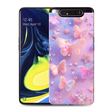 Силиконовый противоударный чехол на Samsung Galaxy A80 с принтом Бабочки Силиконовый противоударный чехол на Samsung Galaxy A80 с принтом Бабочки