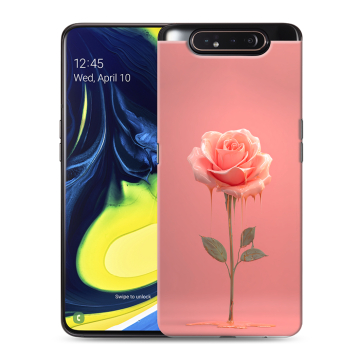 Силиконовый противоударный чехол на Samsung Galaxy A80 с принтом Розовая роза Силиконовый противоударный чехол на Samsung Galaxy A80 с принтом Розовая роза
