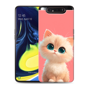 Силиконовый противоударный чехол на Samsung Galaxy A80 с принтом Розовый котенок Силиконовый противоударный чехол на Samsung Galaxy A80 с принтом Розовый котенок
