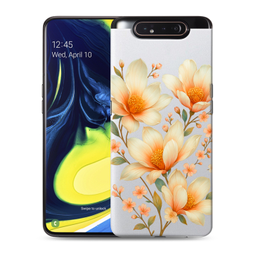 Силиконовый противоударный чехол на Samsung Galaxy A80 с принтом Цветы Силиконовый противоударный чехол на Samsung Galaxy A80 с принтом Цветы
