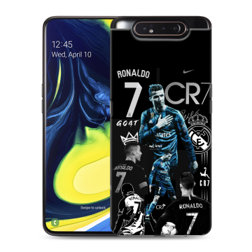 Силиконовый противоударный чехол на Samsung Galaxy A80 с принтом Реал Роналдо Силиконовый противоударный чехол на Samsung Galaxy A80 с принтом Реал Роналдо