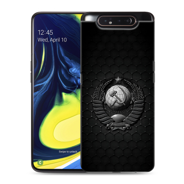 Силиконовый противоударный чехол на Samsung Galaxy A80 с принтом Герб Флаг СССР Силиконовый противоударный чехол на Samsung Galaxy A80 с принтом Герб Флаг СССР