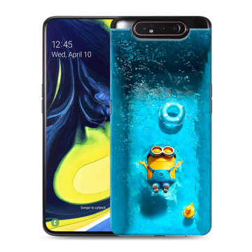 Силиконовый противоударный чехол на Samsung Galaxy A80 с принтом Миньоны