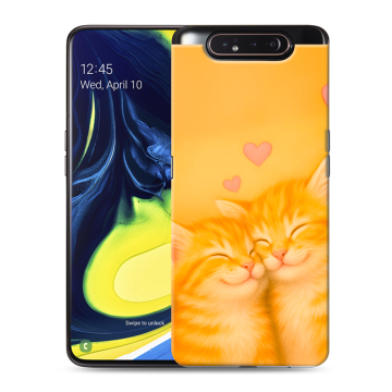 Силиконовый противоударный чехол на Samsung Galaxy A80 с принтом Милые котята Силиконовый противоударный чехол на Samsung Galaxy A80 с принтом Милые котята