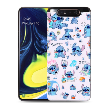 Силиконовый противоударный чехол на Samsung Galaxy A80 с принтом Лило и Стич Силиконовый противоударный чехол на Samsung Galaxy A80 с принтом Лило и Стич